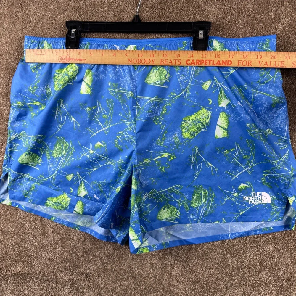 The North Face Limitless Running‎ Shorts Mens XXL Blue Green Print NWT